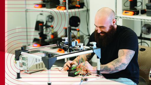 Reid Clark in engineering lab