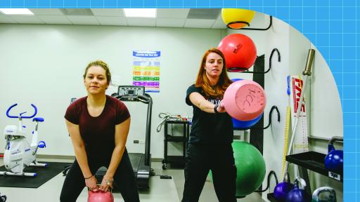 Students in exercise science lab