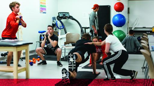 Students in exercise science lab