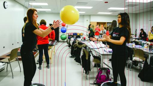 Students in exercise science lab