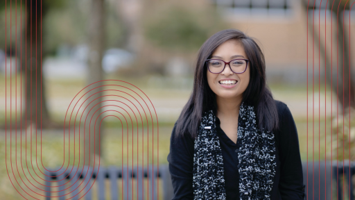 Student sitting on bench