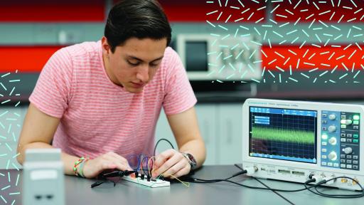 Juan Samaniego in engineering lab