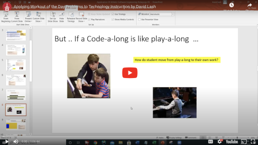 Applying Workout of the Day Problems to Technology Instruction by David Lash recording screenshot
