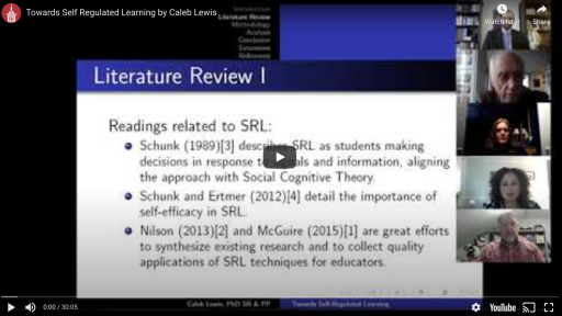Towards Self-Regulated Learning by Caleb Lewis recording screenshot