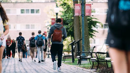 Students walking on campus