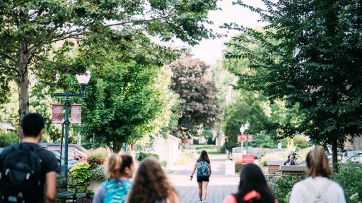 Students walking on campus