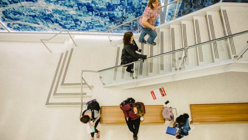 Students in science center