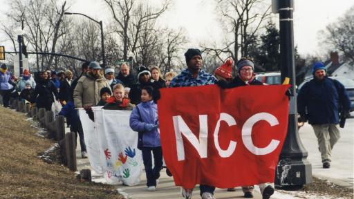 North Central students march in an MLK parade in 2003.