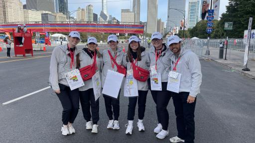 Students from North Central College’s Master of Athletic Training (MAT) program at the Chicago Marathon.