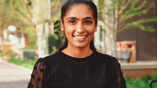 A portrait of Gurveen Lally outside on campus.