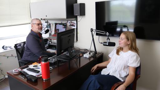 A photo from the first episode of the 1861 Podcast.