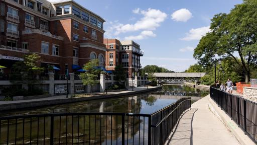 The Riverwalk in downtown Naperville.