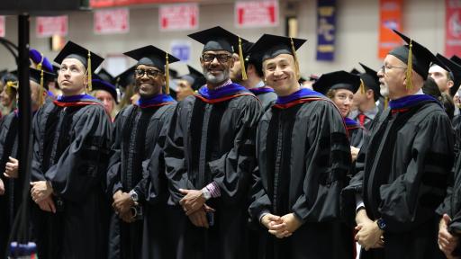A group of graduates at North Central College's 161st Commencement ceremony.