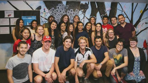 students posing for photo