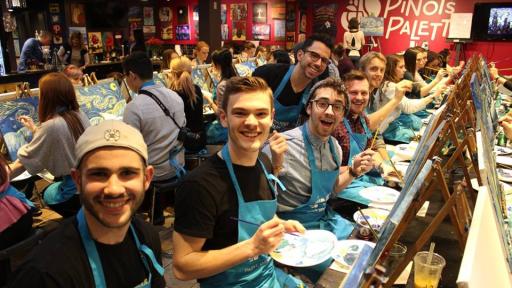 students inside pinots palette