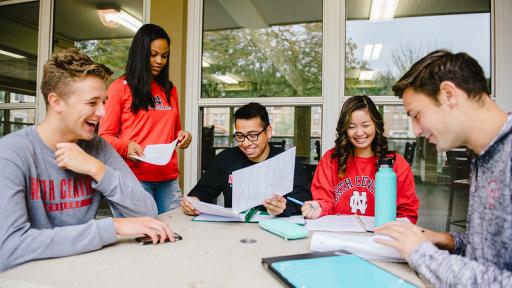 students studying