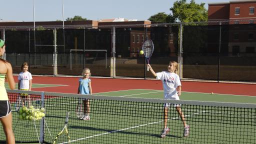 Kids playing tennis