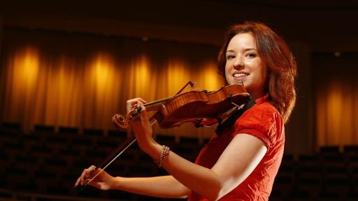 student playing musical instrument