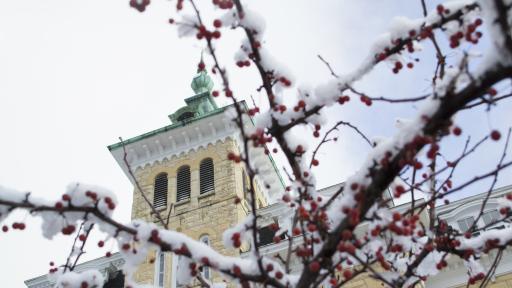 Old Main in winter