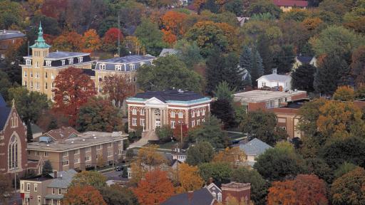 aerial of downtown naperville