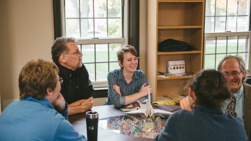 North Central College Shimer students in a class.