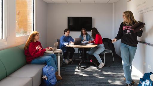Students working in Oesterle Library.
