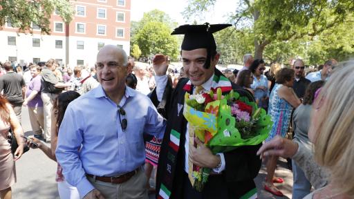 Cardinal First graduate with parent